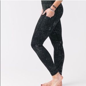 Zyia black reflective tights